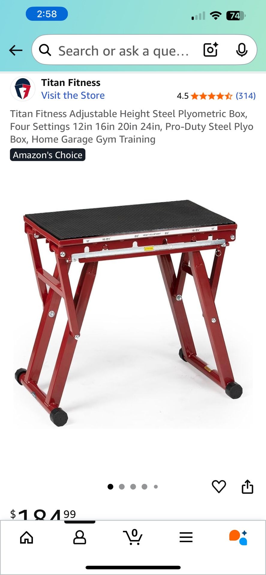 Titan Fitness Adjustable Height Plyometric Box