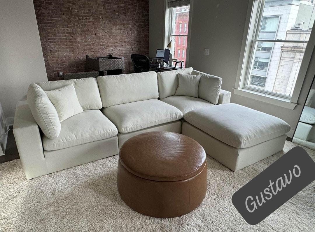 $10 Down Payment Ashley 4 Pcs Cloud Comfy Sectional Sofa with Ottoman Total Price