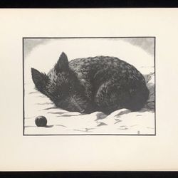 Leo J Meissner “Watchful Waiting” 1937 Wood Engraving Scottie Dog