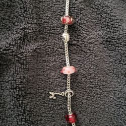 STERLING SILVER Bracelet and CHARMS (5)