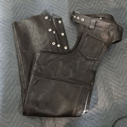 Nice Leather Motorcycle Riding Chaps - Last Chance! 