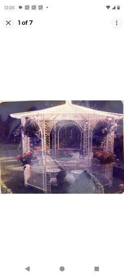 8 Ft X 8 Ft Fiberglass White Gazebo Needs Work