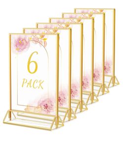 Acrylic Display Frames - Gold 5x7in