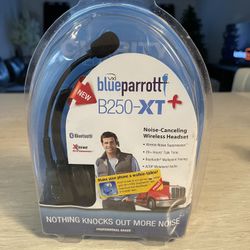 BlueParrott B250-XT+ wireless Bluetooth headset with noise cancellation.
