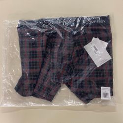 Calvin Klein Men's Holiday Cotton Boxer Brief Underwear M Grey Plaid 021 NWT