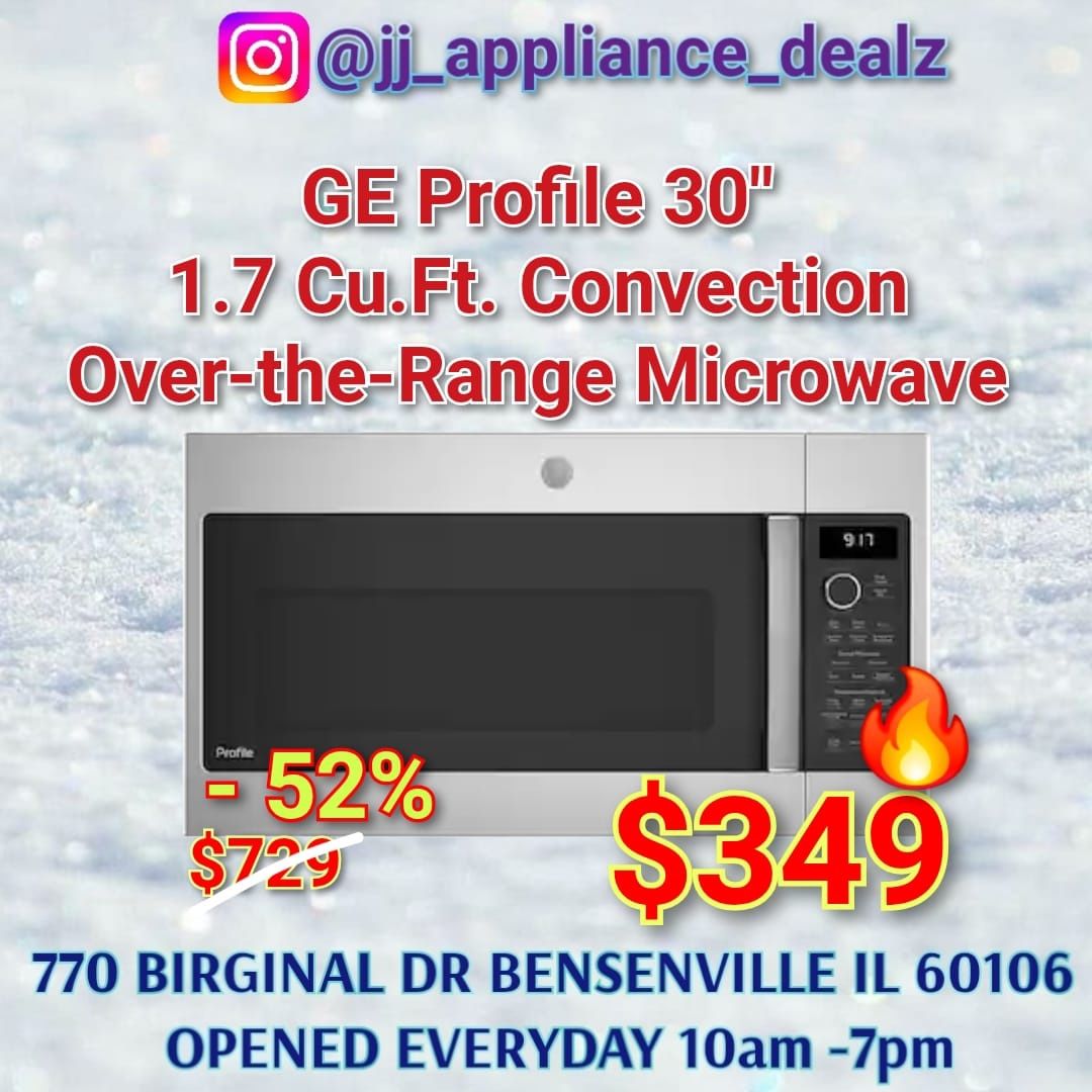 🔥New GE Profile 30" 1.7 Cu.Ft. Convection Over-the-Range Microwave with Sensor Cooking PVM9179SRSS