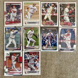 Shohei Ohtani 10 Card Lot Los Angeles Angels/ Dodgers Mint Or Better Condition