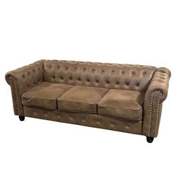 Chesterfield 3-Seater Sofa - Brown