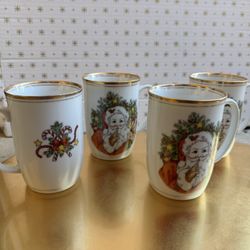 Set Of 10 Christmas Mugs 