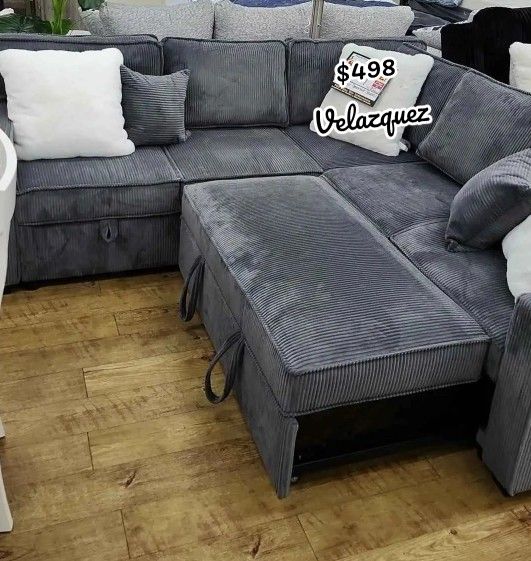 ✅️✅️3-Piece Convertible Sectional
Sleeper Sofa W/Cupholder, Sofa Storage, & USB Ports✅️✅️