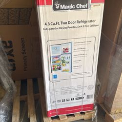 4.8. Cu Ft Two Door Mini Refrigerator with Freezer, Stainless Steel New