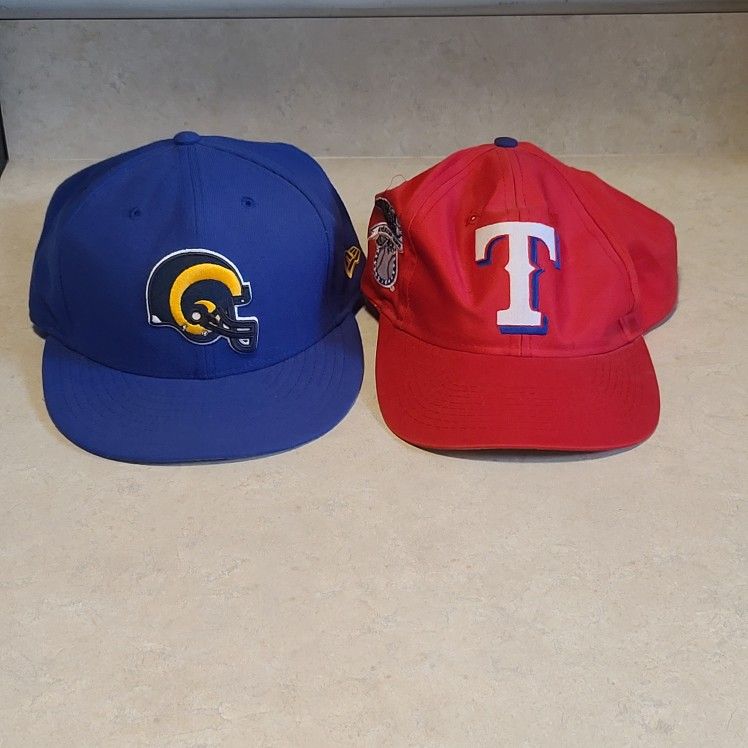 Vintage Caps Football And Baseball See Details