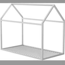 New Gray Twin Size House Bed Frame 