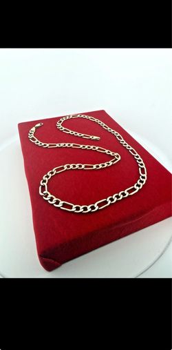 Real 10K Figaro Diamond Cut Chain Necklace 6.2mm 22.5” Weight 13.9GR