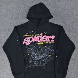 Spider Pink V2 Hoodie Black size Large