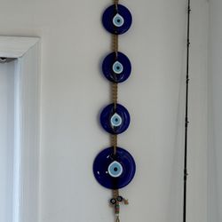 🧿 Large Evil Eye Wall Hanging – Handcrafted Glass