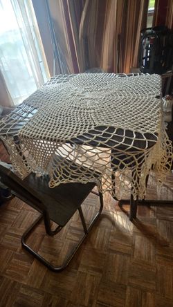 Beautiful crochet table cloth..$15