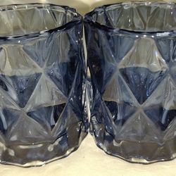 The Yankee Candle Company Pair Of  Glass Candle Holders 3 Inches Tall L5V026