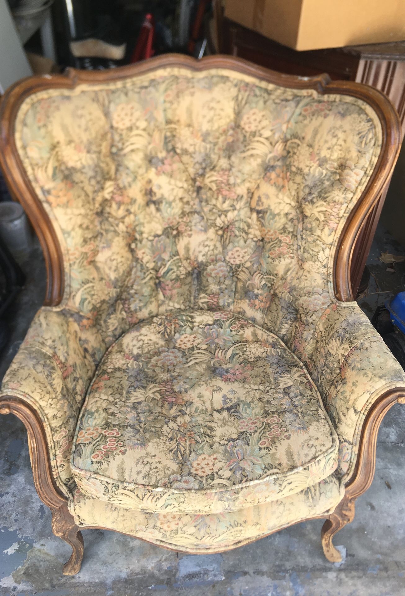 Antique wing back chairs set