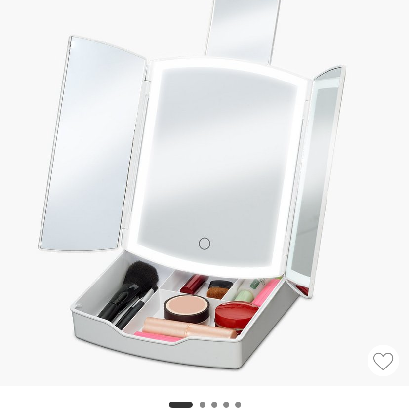 New-Three Panel Folding LEF Mirror with storage
