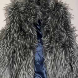 Imposter Grey Faux Fur Vest Size Medium