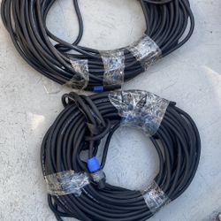 100 Ft. X2 Neutrik Live Wire Elite 12G. Speakon To Speakon Speaker Cables Professional DJ Equipment $75 Each.