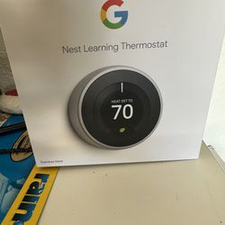  Google - Nest Learning Smart Wifi Thermostat - Stainless Stee