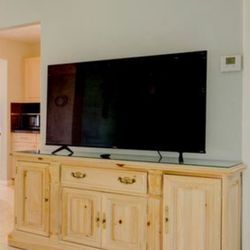 Mesa De Madera Y Cristal 