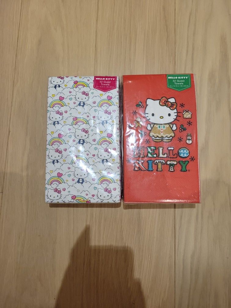 2 Pack Hello Kitty Guest Towels Napkins 32 Each Pack