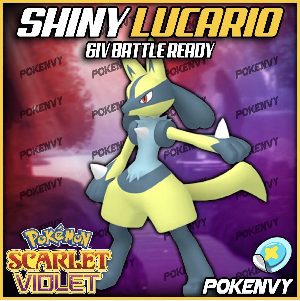 Lucario SHINY 6IV Pokemon Scarlet ALL TMS Learned FAST TRADES for