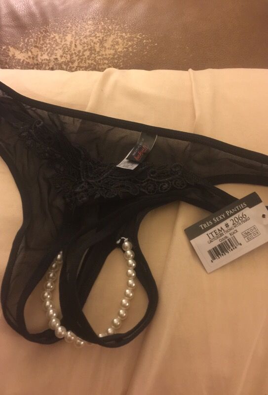 Sexy crotchet less pearl thong