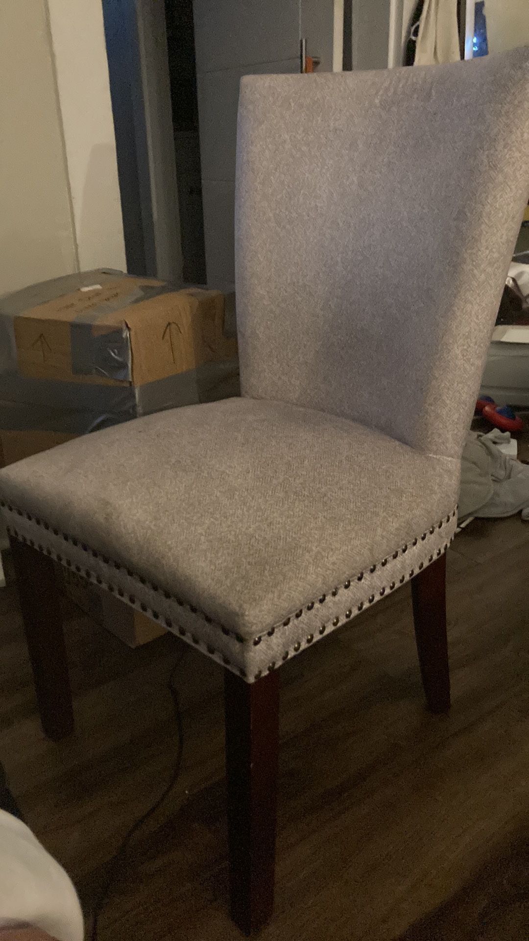 Studded Gray Chair