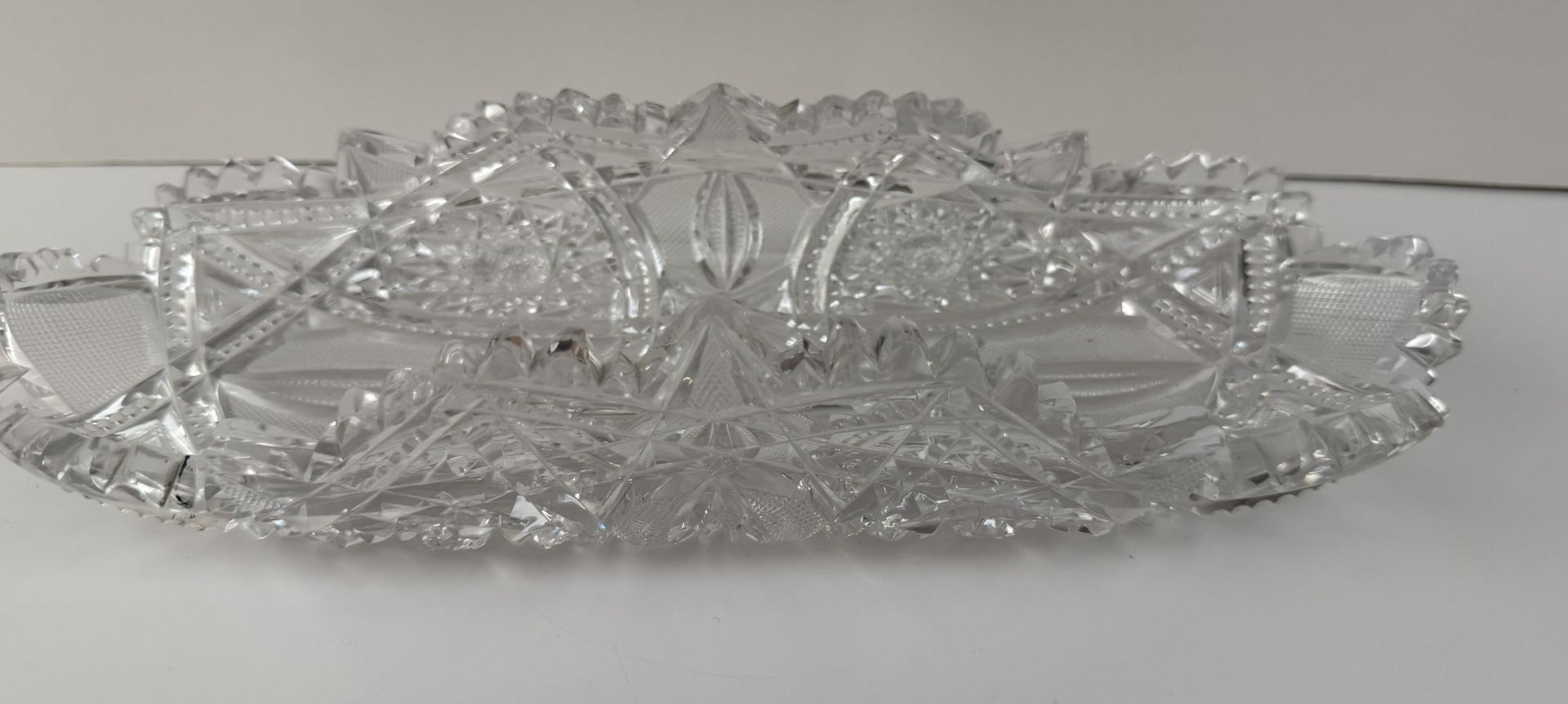 Antique Cut Glass Celery Dish byHiggins & Seiter American Brilliant ABP WEBSTER