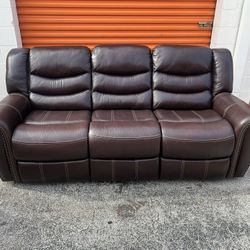 Brown Leather Recliner Sofa