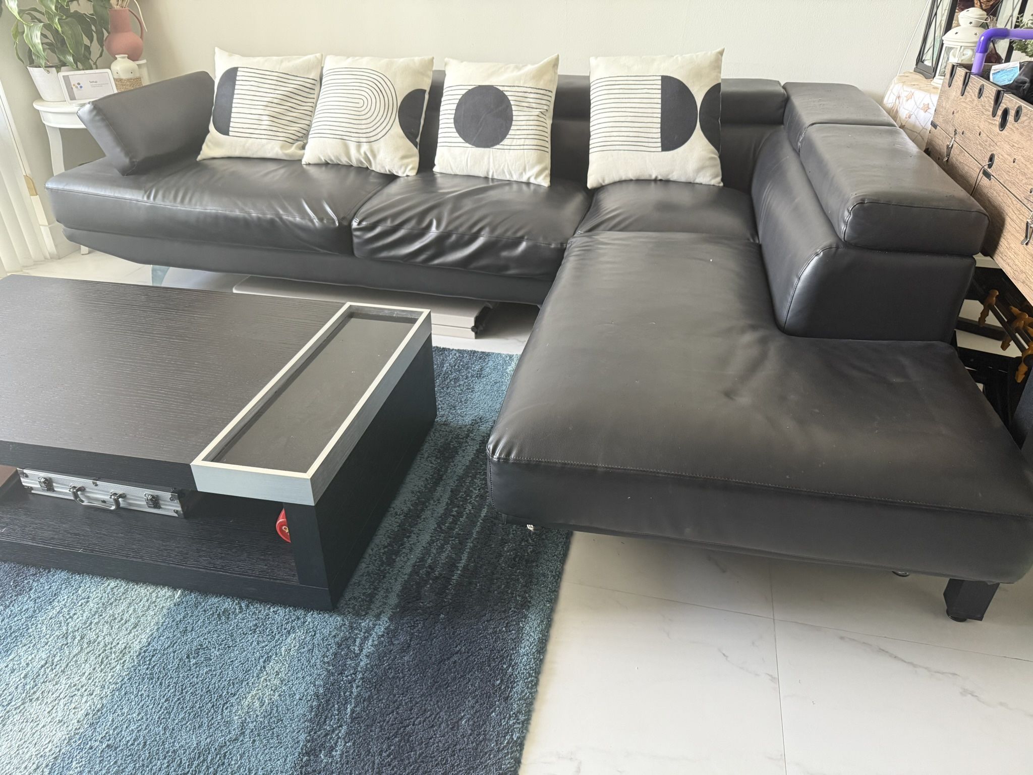 Black section sofa