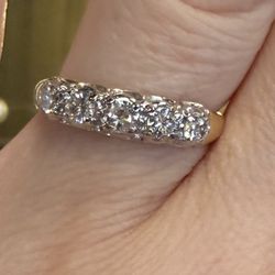 14K Gold Natural Diamonds Ring Band