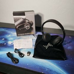 New Jiamqishi Wireless Headset W/ AI Noise Cancelling Microphone Bluetooth Headset, Bluetooth V5.2 Headphones W/ USB Dongle & Mic Mute for Computer/La