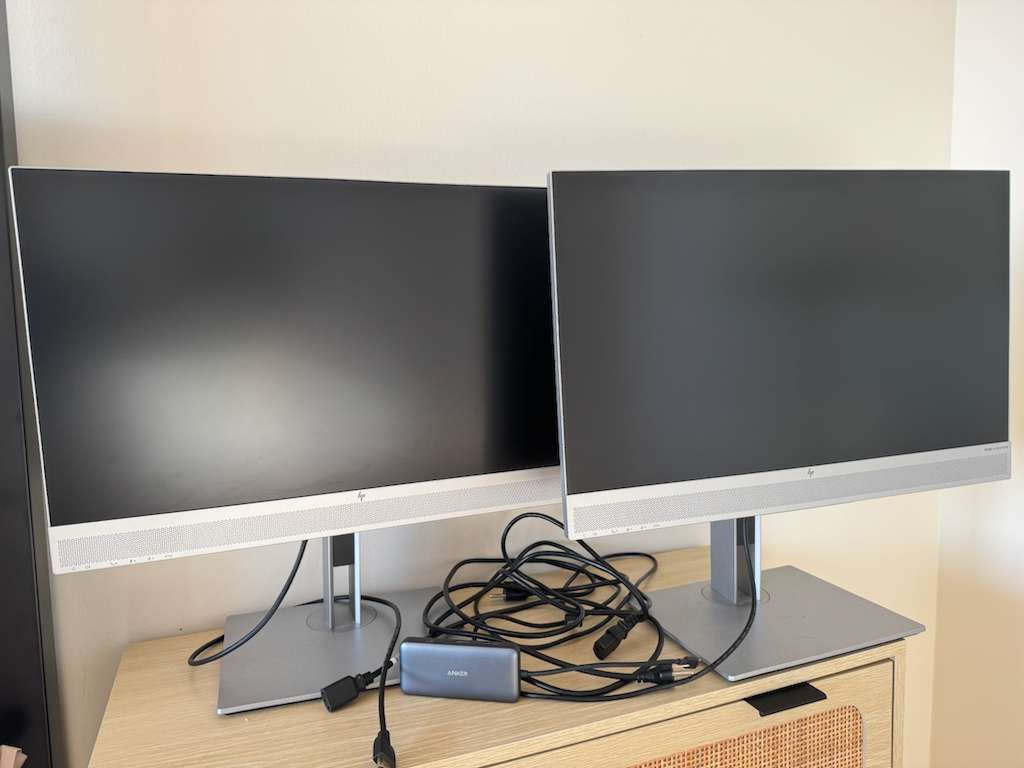 Two HP E243m Monitors+Anker Docking Station