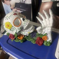 Sugar Skull Wine Holder