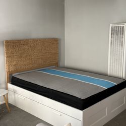 Queen Storage Bed Frame with Queen Mattress and Headboard 
