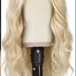Long Wavy Blonde Wig With Bangs- 26 Inch  Synthetic #112