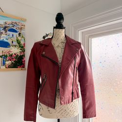 New red faux leather