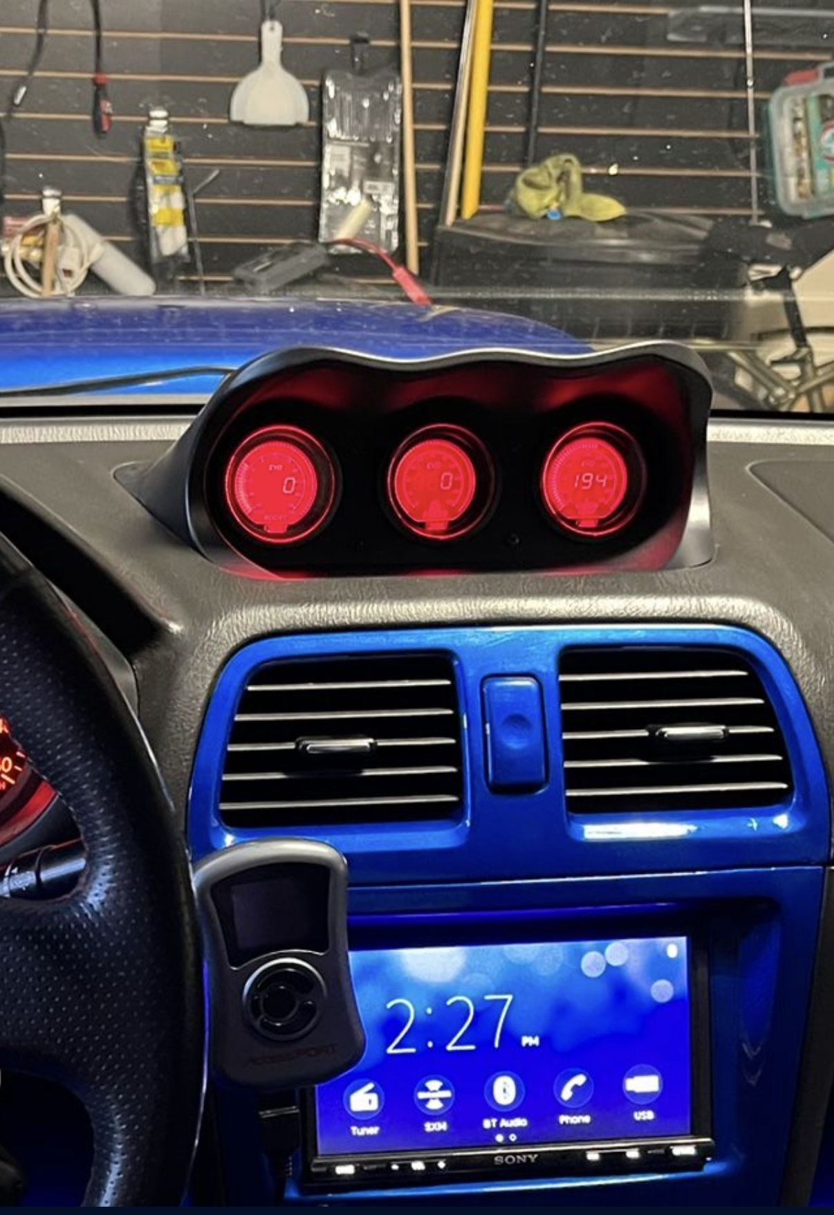02-07 Subaru WRX STi PROSPORT EVO gauges red boost coolant temp oil pressure JDM