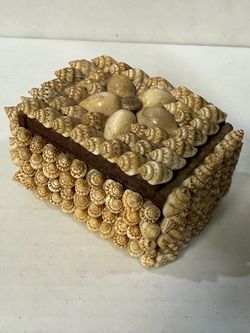 Vintage Seashell-Covered Trinket Box