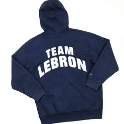 VINTAGE NIKE LEBRON JAMES HOODIE JACKET MEDIUM M MENS BLUE SWEATSHIRT LBJ LAKERS