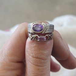 Two SS Amethyst Rings