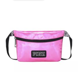 PINK Fanny Pack Girl Bag Travel Waist Bag Women Bag Laser Holographic Pouch Belt Beach Hip Bag