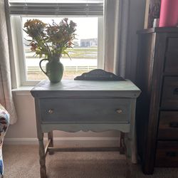 Mermaid blue Restored accent table 