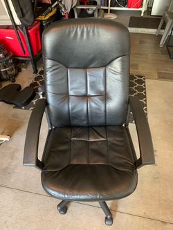 Black Leather Office Chair with Wheels 25 each