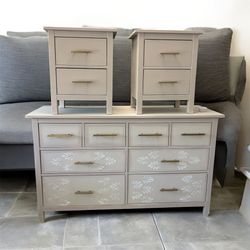 Bedroom set / wood / modern / Boho 